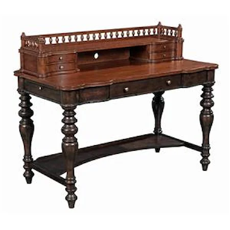 Williamsburg Writing Desk with Keyboard Drawer and Gallery Rail